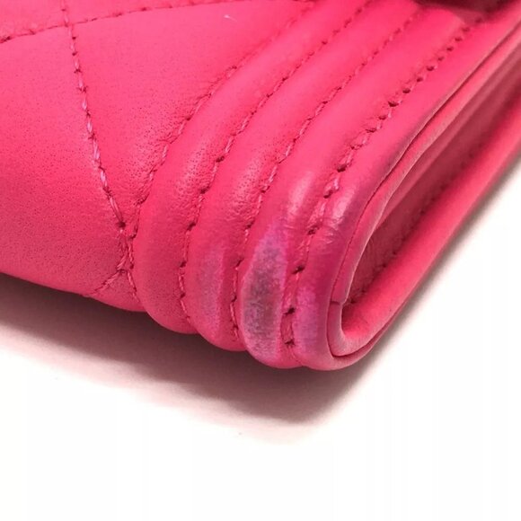 CHANEL Matelasse Boy Chanel Long Wallet (with Coin Compartment) Pink - Picture 3 of 11